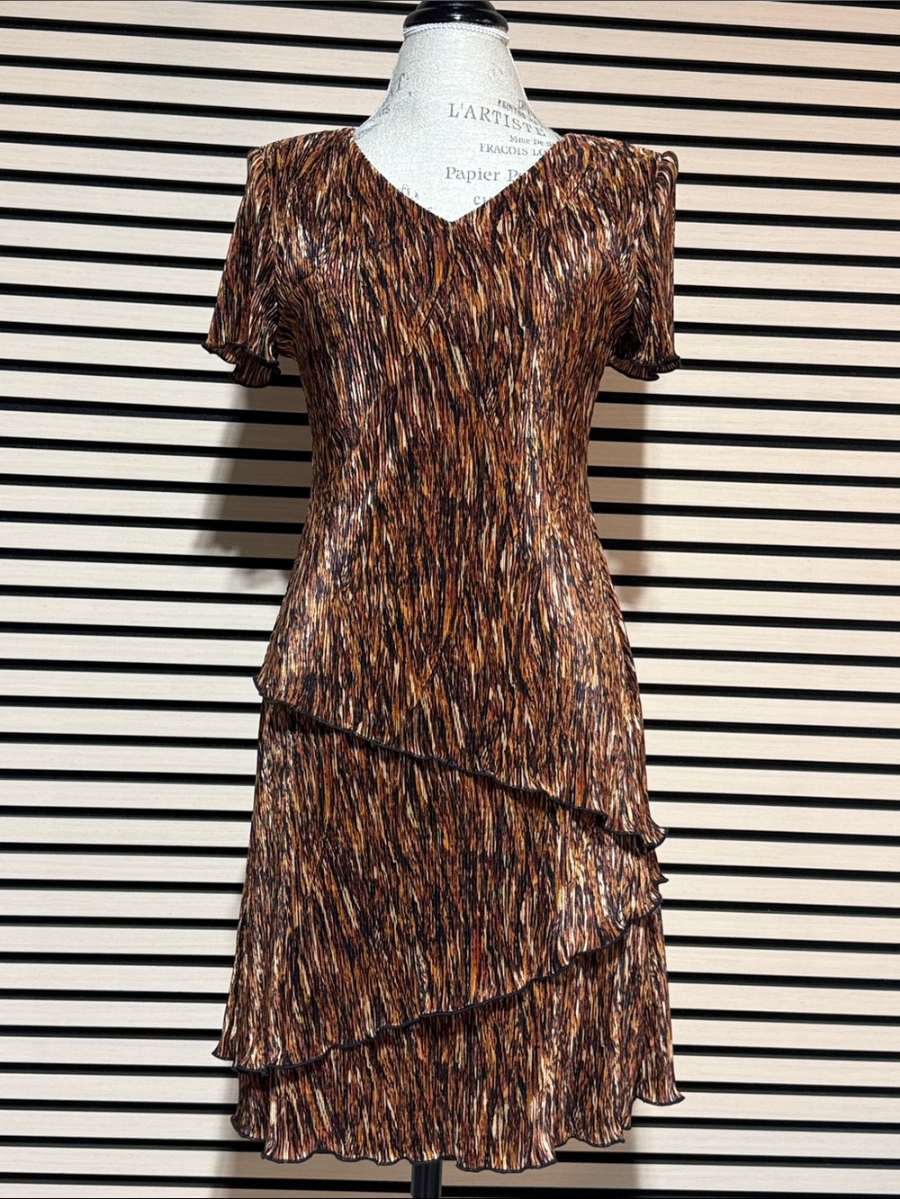 connected apparel Brown Midi Dress